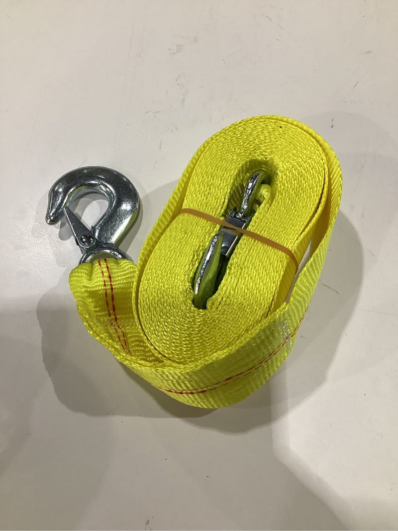 Condition photo showing Good Condition for Tow Strap with Hooks 2 Inch x 20 Foot, 20,000 lbs Capacity Tow Rope - Heavy Duty Emergency Towing Straps for Vehicles, Cars, Trucks, ATV, for Roadside Recovery, not for Off-Road Recovery