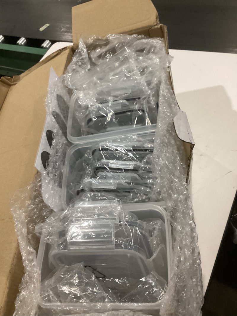 Condition photo showing item condition for 14 PCS Airtight Food Storage Containers with Lids set, BPA Free Leak-proof Kitchen and Pantry Organization Canisters for Cereal, Pasta, Dry Food, Flour Sugar, Stackable, Free Label, Marker, Scoop