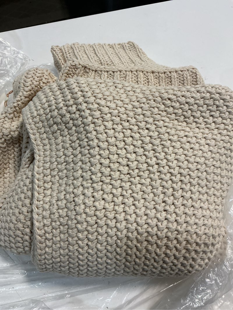 Condition photo showing Good Condition for quince cotton fisherman throw, 50x60, natural