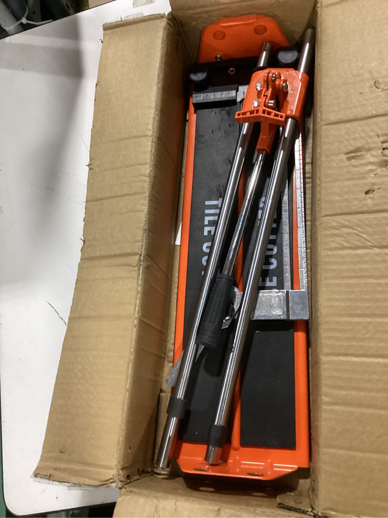 Condition photo showing As Is for vevor 17-inch manual tile cutter for wall & polished tiles,double rails for precise cutting, tungsten carbide wheel,non-slip handle,anti-displacement pressure rod,precise cuts for pros & beginners 17 inch double rails
