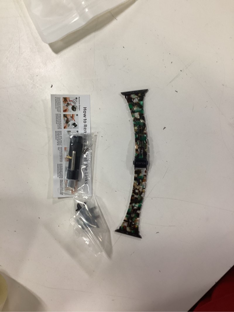 Condition photo showing Good Condition for solace bands slim matte resin watch band - universal fit for apple watch bands for women and men, iwatch bands for 38mm 40mm 41mm 42mm 44mm 45mm 49mm ultra, se and series 11 10 9 8 7 6 5 4 3 2 1 blue cream black/black metal 38/40/41/42/44/45 mm