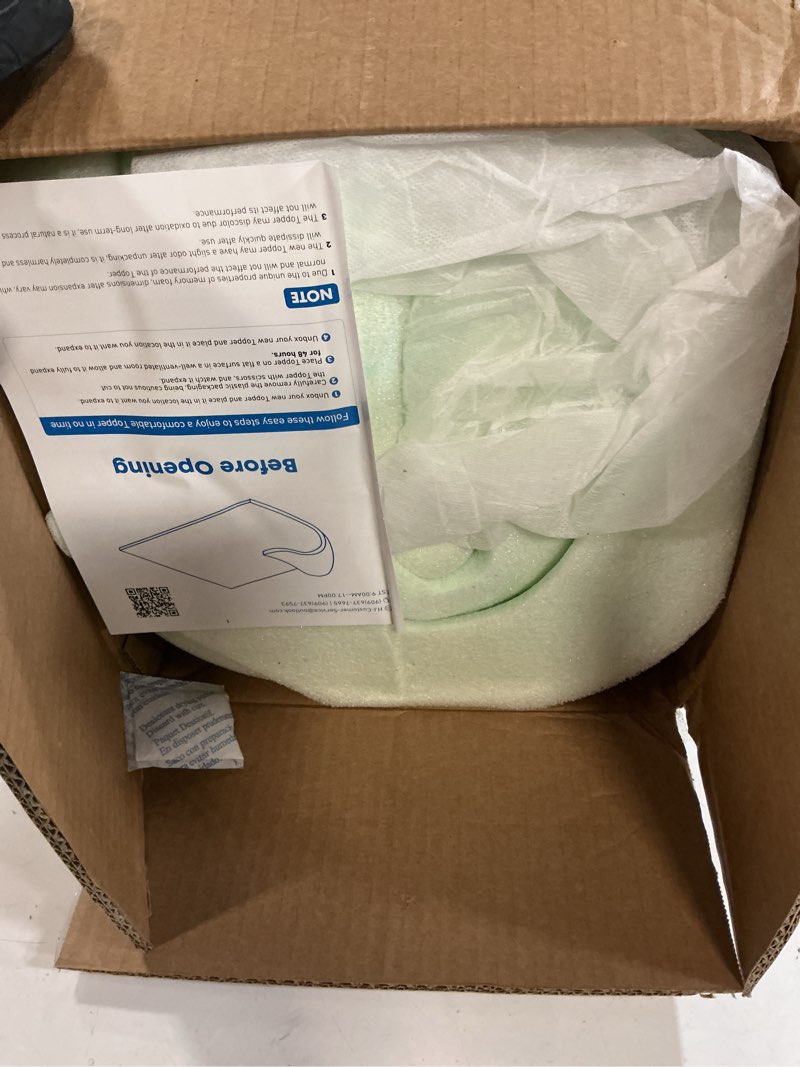 Condition photo showing Good Condition for sweetcrispy mattress topper full, 3 inch thick memory foam gel infused cooling toppers pad for full size bed, sleeper sofa, rv, camper, certipur us certified, ventilated and breathable, blue 3 in full