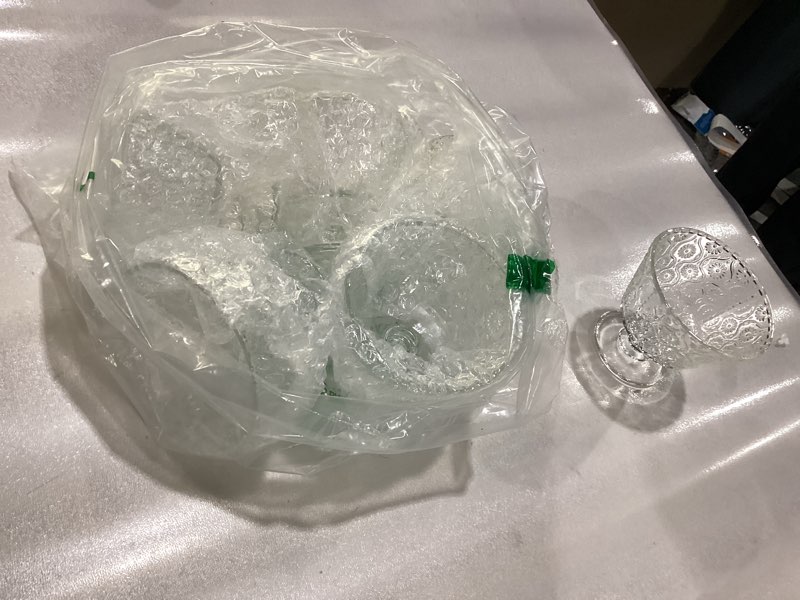 9OZ Glass Dessert Bowls Set of 6 - Elegant Clear Glass Bowls for Ice Cream, Sundae, Fruit, Salad, Sn