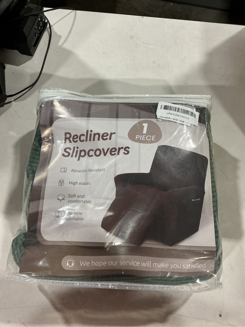 Condition photo showing Good Condition for kekuou recliner chair covers lazy boy recliner covers stretch couch cover slipcovers 1 piece furniture protector with elastic bottom for dog,kids.(recliner, greyish green) greyish green recliner