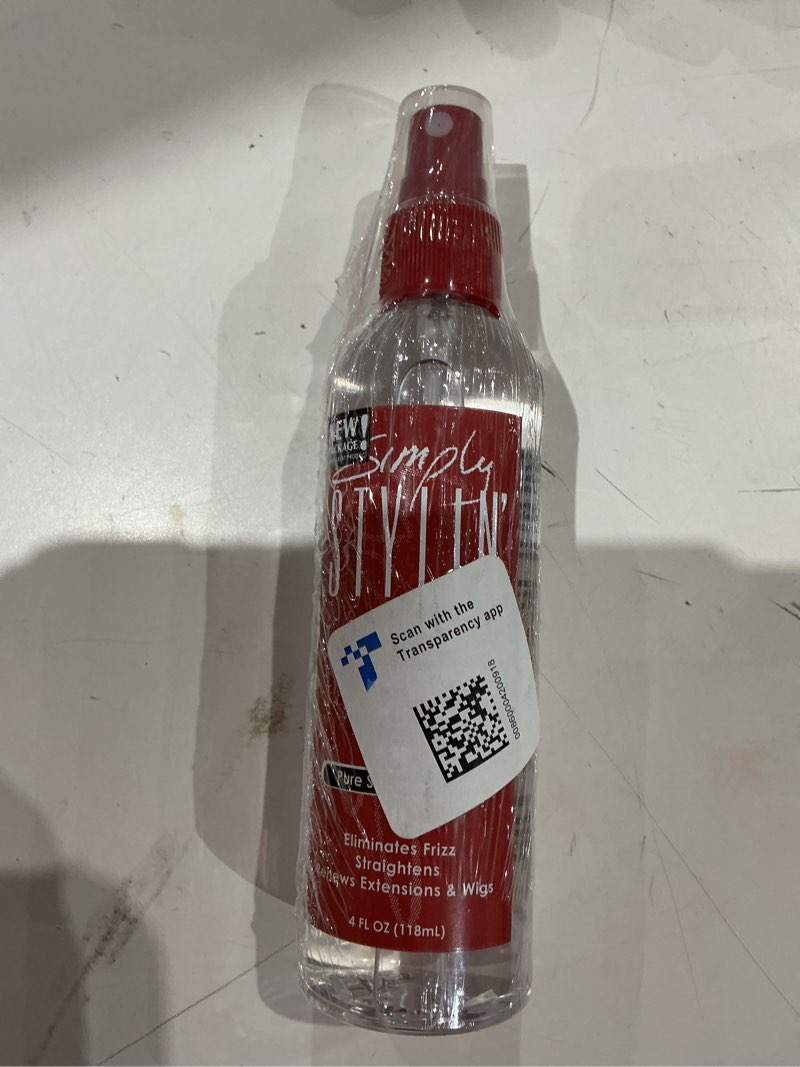Condition photo showing Good Condition for simply stylin' light silk hair spray - anti-frizz silicone heat protectant - hair detangler for women and synthetic wigs - 4 fl oz