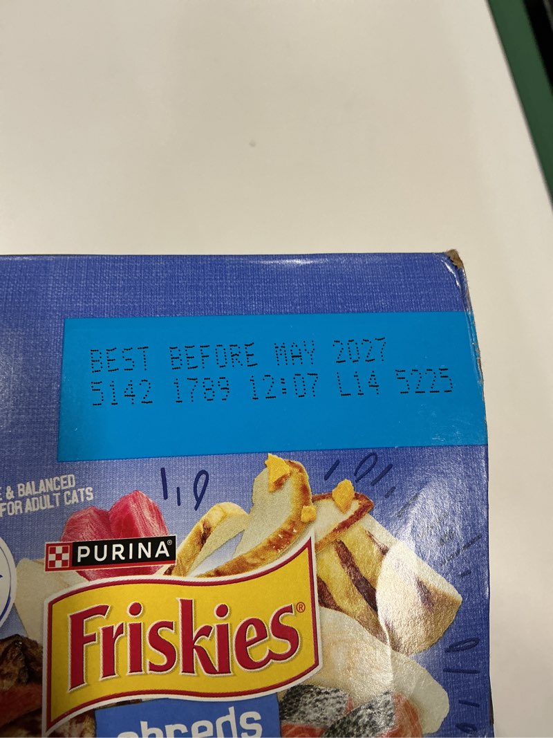 Condition photo showing New/Like New for (Best Before:May/2027)Purina Friskies Wet Cat Food Variety Pack, Shreds With Beef, Turkey and Cheese Dinner, Chicken and Salmon Dinner, and With Ocean Whitefish and Tuna - (Pack of 40) 5.5 oz. Cans 5.5 Ounce (Pack of 40)