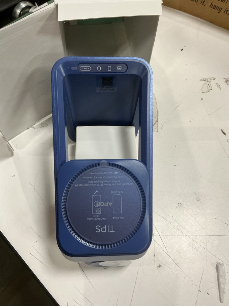 Condition photo showing New/Like New for Apor 3 in 1 Charging Station for iPhone, Magsafe Wireless Charger with Cooling Fan for iPhone 17 16e 16 15 14 13 12 Series & Apple Watch Charger, Wireless Charging Station for AirPods 4/3/Pro (Blue)