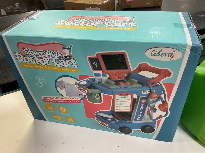 Condition photo showing New/Like New for Liberry Doctor Kit for Toddlers Ages 2 3 4 5, Pretend Kids Doctor Playset with Cart, Costume and Stethoscope, Role Play Medical Toys Gift Birthday Christmas for Girls Boys (Blue)
