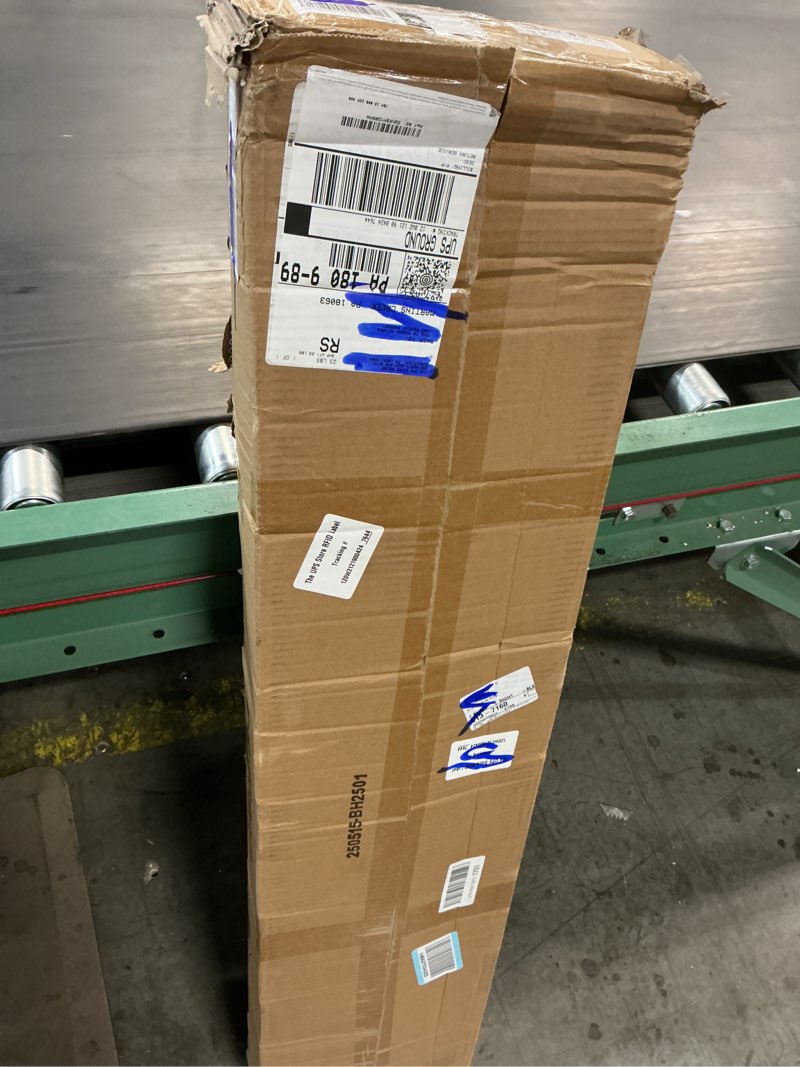 Condition photo showing As Is for High Radiator Cover Wood Cabinet: External 36 Inch Height White Medium Heater Covers Internal Heights 35.5 Inch Vertical Slats Modern Tall Radiators Shelf Thicken MDF Wooden Kitchen Bedroom Cabinet Vertical-M H36.22" x W43.7" x D7.5"