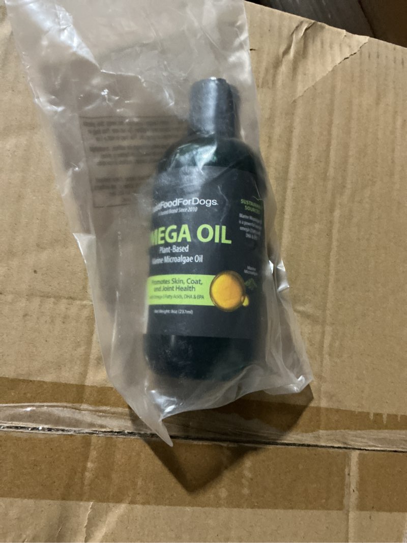 Condition photo showing New/Like New for JustFoodForDogs Plant Based Marine Microalgae Oil and Omega Oil for Dogs, 8 oz.