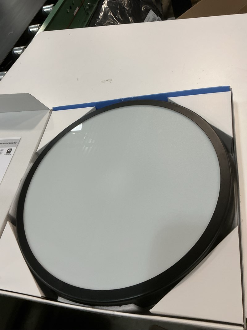 Condition photo showing Good Condition for Feit Electric Smart Ceiling Light Fixture, 15" Round Flush Mount, Color Changing, Music Sync, Works with Alexa and Google Home Asst, 30W, 1600 Lumens, Tunable White, 22-Year Lifetime, FM15/RGBW/DIM/AG