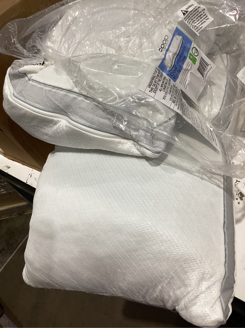 Condition photo showing Good Condition for coop home goods cool+ adjustable cooling body pillow, 18x52, cooling gel memory foam & microfiber, side sleeper & pregnancy pillow with cool-to-the-touch washable cover, breathable full body support