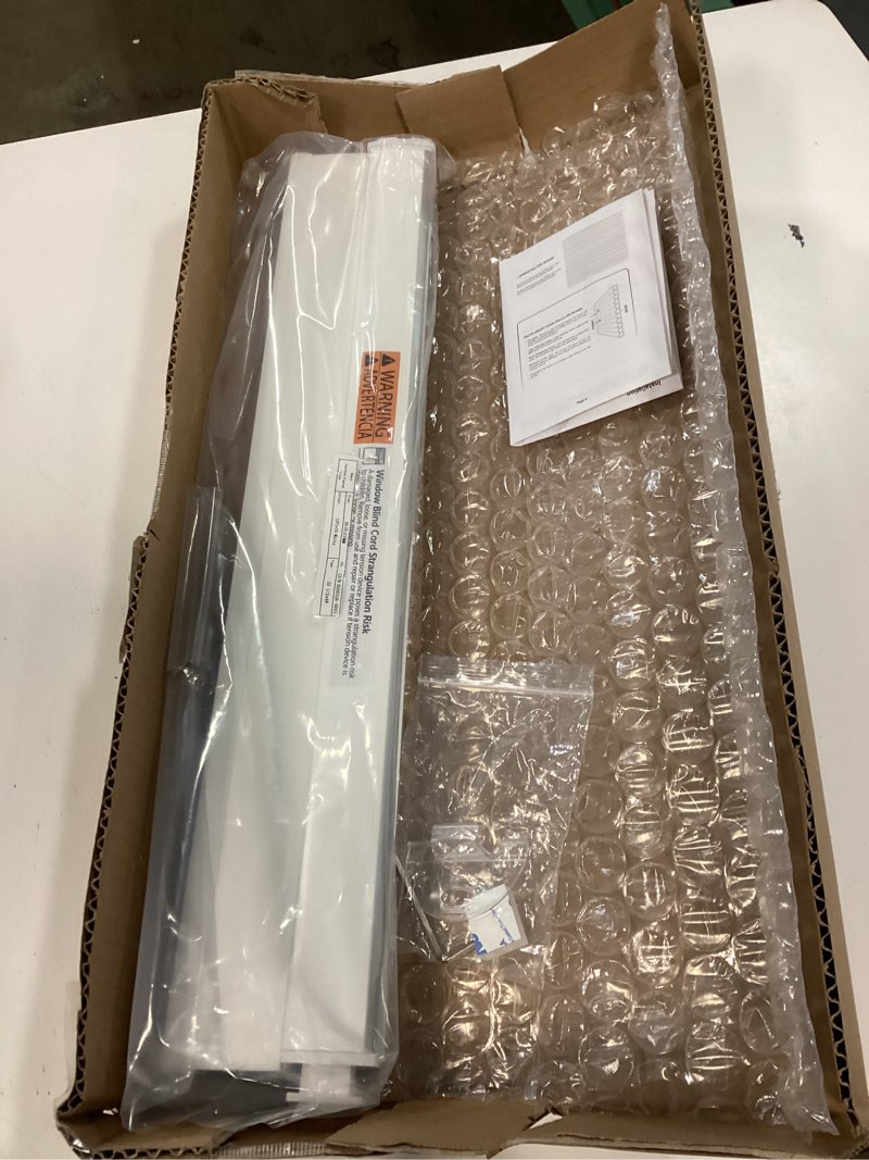 Condition photo showing Good Condition for no drill cellular shades, white, 22.5" w x 48" h | light filtering, thermal insulated, cordless, easy install, pull down pleated honeycomb blind white 22.5"w x 48"h