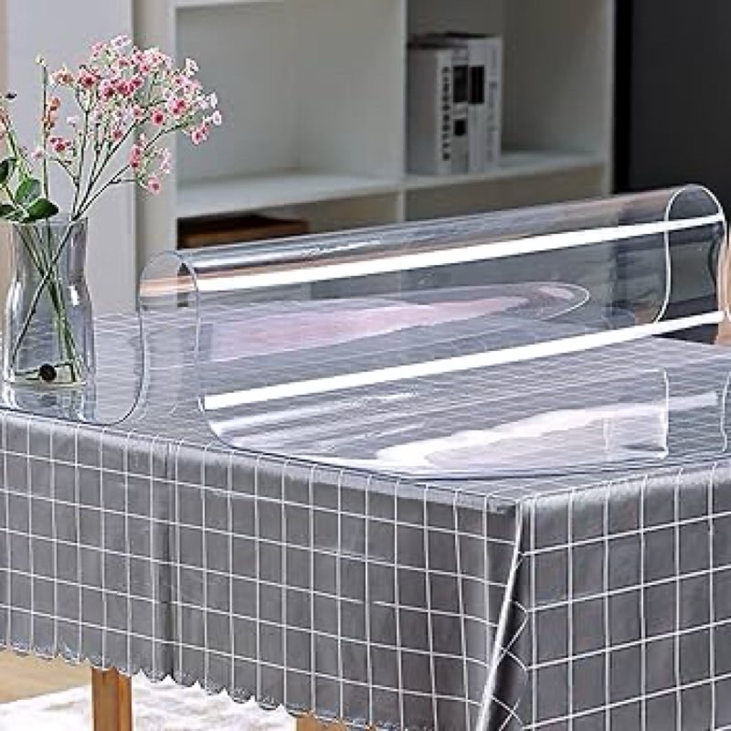VEVOR Plastic Table Cover 40 x 72 Inch, 1.5 mm Thick Clear Table Protector, Rectangle Clear Desk Mat