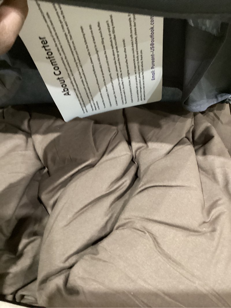 Condition photo showing As Is for Pureant Dark Brown Comforter Set King Size Mocha Coffee Bedding Comforters Plain Color Cotton Bed Quilts Men Women Solid Chocolate Comforter Luxury Soft Dusty Brown Comforter Bedding Vintage Chestnut 1-brown King(104"*90"-Comforter)
