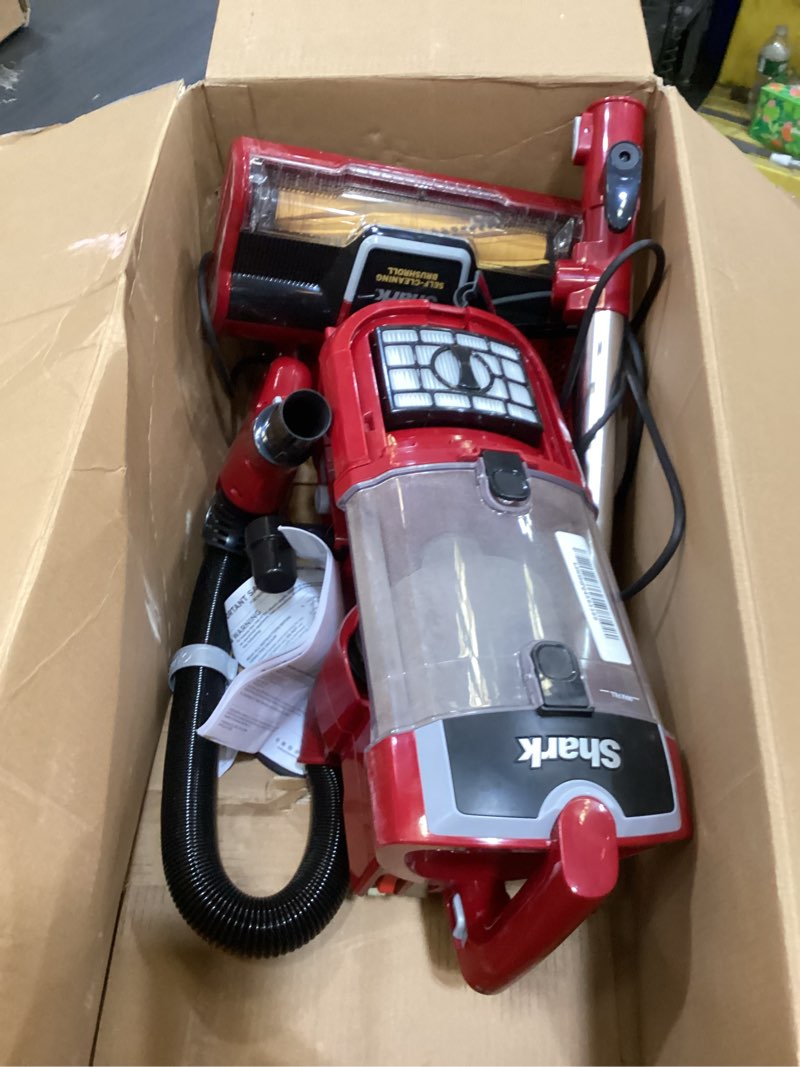 Condition photo showing As Is for shark zu561 navigator lift-away speed self cleaning brushroll lightweight upright vacuum with hepa filter, red peony navigator lift-away w/self-clean brush
