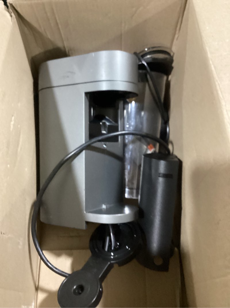 Condition photo showing As Is for de'longhi nespresso vertuo plus coffee and espresso maker by de'longhi, grey with aeroccino milk frother machine + frother gray