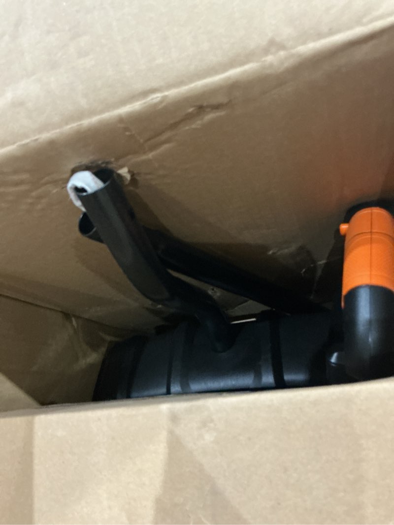 Condition photo showing As Is for garvee electric snow shovel cordless snow blower with 20v 4ah battery and charger brushless motor clears paths up to 12 in w x 8 in h 17 ft throwing distance snows thrower for sidewalks and driveways