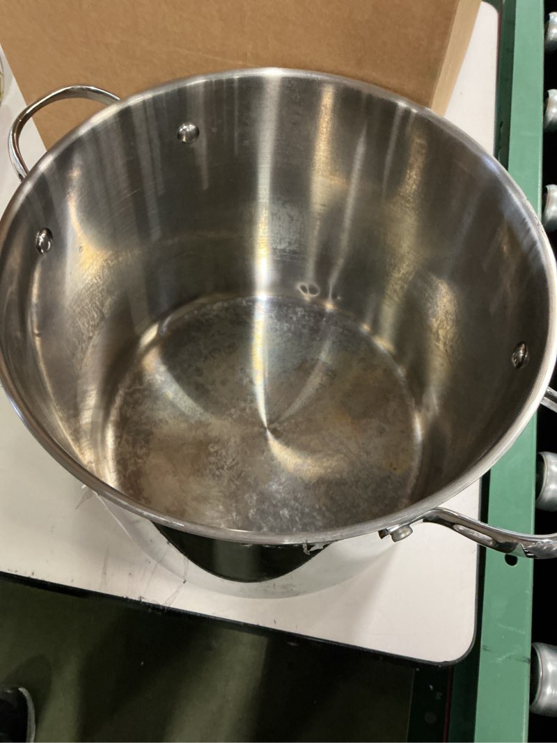 Condition photo showing As Is for All-Clad 59916 18/10 Stainless Steel Dishwasher Safe 16-Quart Stockpot with Lid