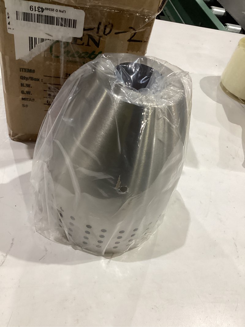 Condition photo showing Good Condition for aspen creative 21065-10-2, satin nickel shade for lighting fixture, pendant light, size: 5" d x 6-3/8" h, center hole: 1-5/8", set of 2
