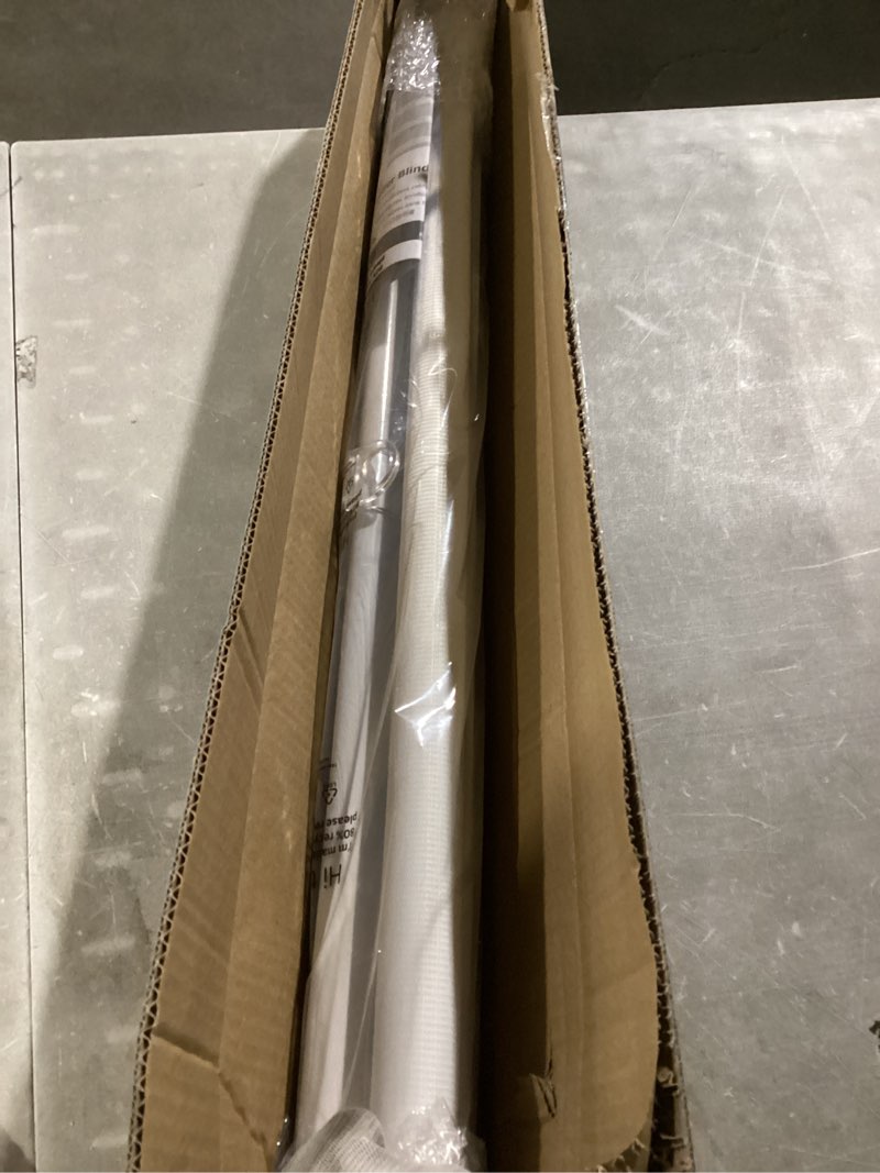Condition photo showing Good Condition for lazblinds cordless french door blinds, no drill roll up zebra blinds for doors, light control day and night sheer shades for front door patio sidelight glass door, 26.8'' w x 40'' l, white white 26.8" w x 40" l(fabric: 25" x 40" )