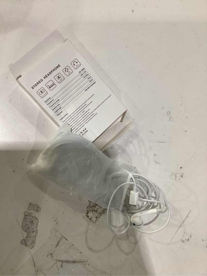 Condition photo showing Good Condition for [apple mfi certified] wired headphones for iphone earbuds with built-in microphone & volume control nosie reduction earphones headsets compatible with iphone 14 13 12 11 pro max xs xr x 8 7, 1 set