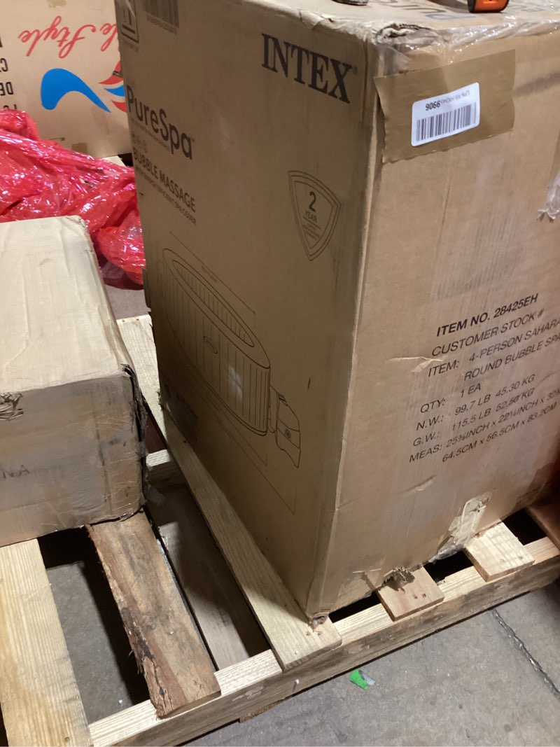 Condition photo showing New/Like New for INTEX 28425EH PureSpa Bubble Massage Spa Set Outdoor Inflatable Portable Hot Tub, Includes Energy Efficient Spa Cover, Saltwater System Ready, 4 Person, 77in x 28in Includes Energy Efficient Spa Cover; Saltwater System Ready 4 Person