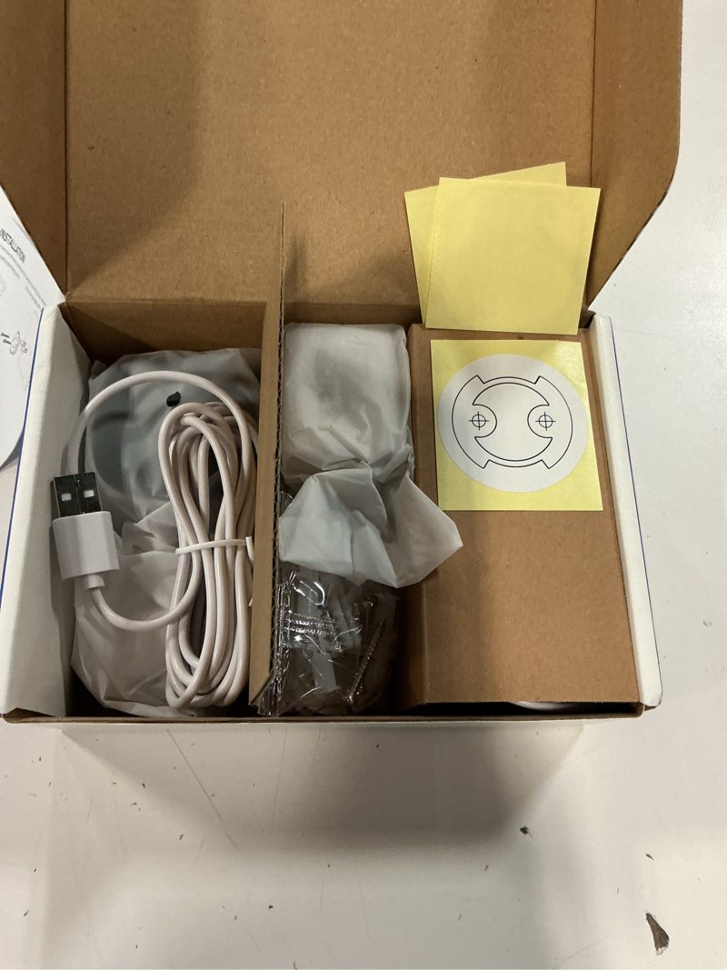 Condition photo showing Good Condition for aoqee 2k cameras for home security-outdoor/indoor camera for dog/cat/pet/nanny/baby/elderly, color night vision, white light, siren, 24/7 sd recordings, works with alexa, plug in (c1-white-2pack-2.4g)