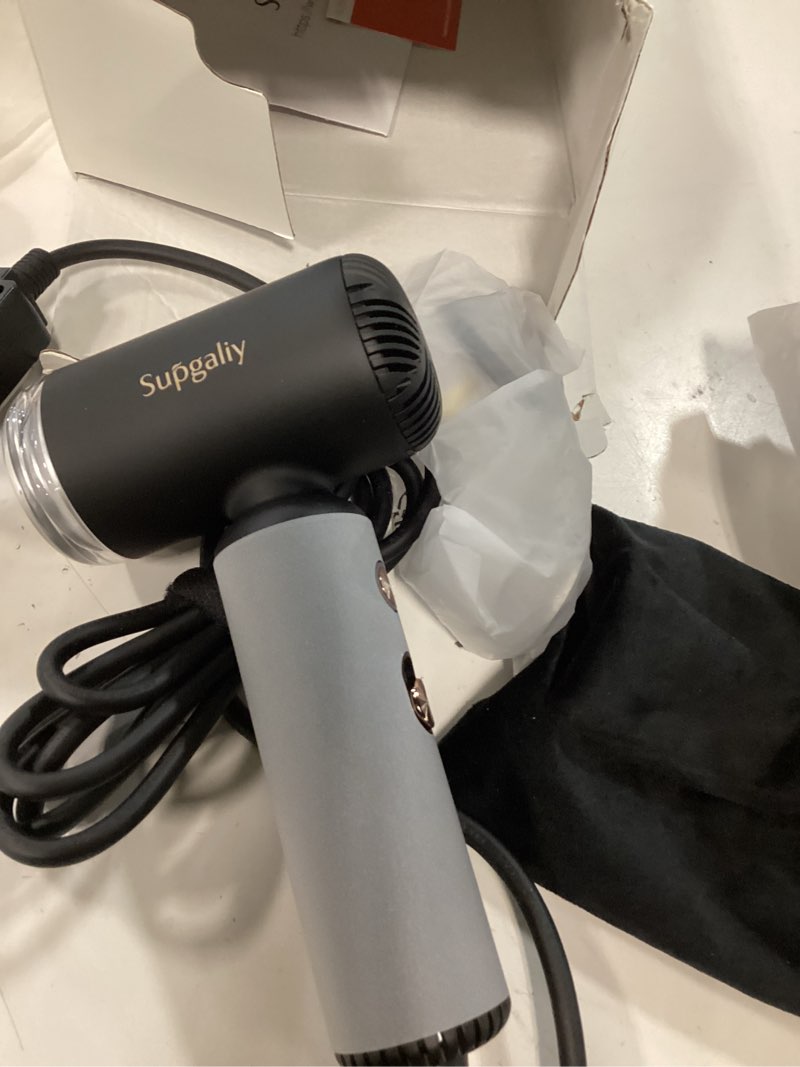 Condition photo showing New/Like New for dual voltage travel hair dryer, mini high-speed blow dryer for fast drying, ionic hairdryer with diffuser gift women, lightweight compact portable,quiet,european international 100-240v,black