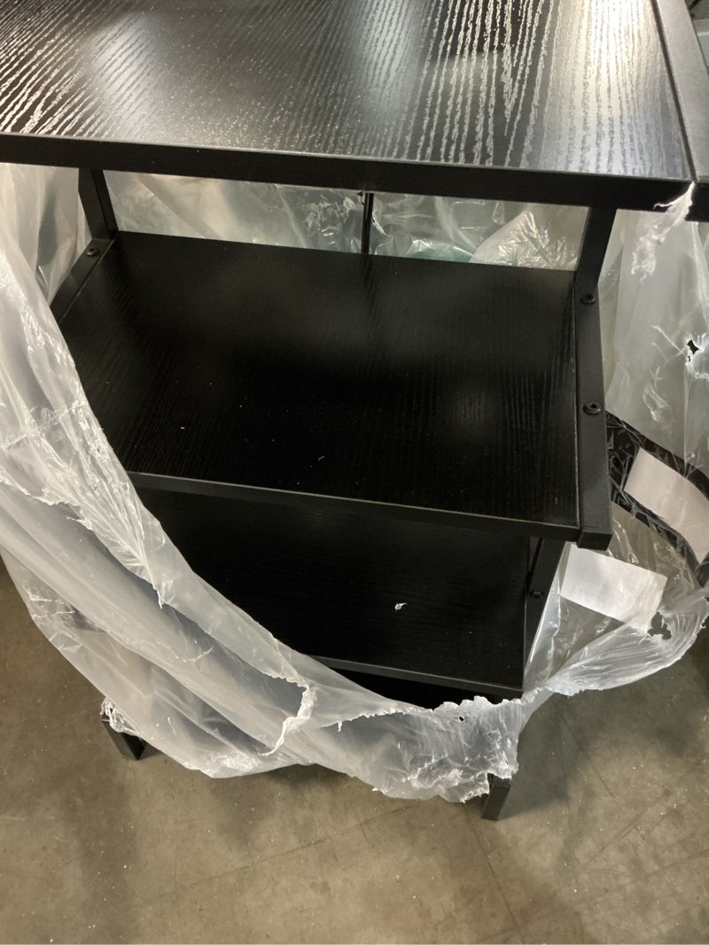 Condition photo showing Good Condition for aquzee game console shelf, 4-tier video gaming consoles stand with outlet & rgb light, small media entertainment center for audio stereo storage organizer playroom furniture, stereo stands and racks black regular model (with outlet and light)
