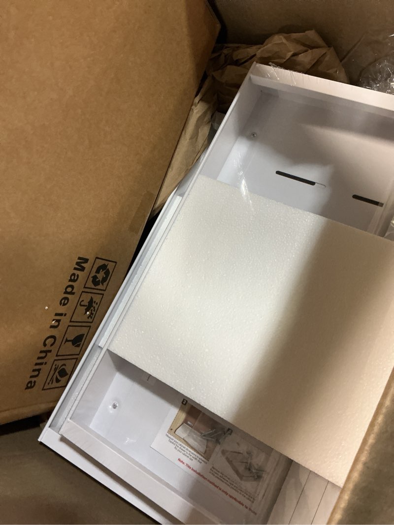Condition photo showing Good Condition for 2pack expandable pull out cabinet organizer 21"deep with raising pad for framed cabinets, upgrade 3 slide rails slide out drawers, roll out shelves adhesive,adjustable width 12.05"-20.4"white