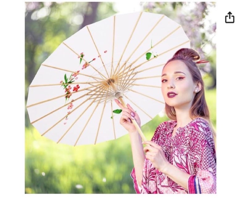 33\" Dark white Flower Silk Cloth Decoration Handmade Parasol Umbrella Chinese Japanese Asian DIY Art Dance Classical Umbrella for Wedding Parties Photography Costumes Cosplay Dark Blue Flower Umbrella