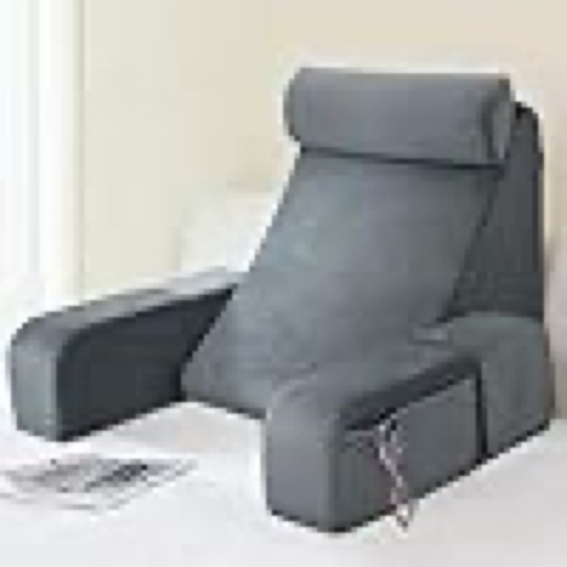 (incomplete)enitya reading pillow for sitting in bed adult, 19\" back support pillow for bed sitting up, backrest cushion for reclining,gaming,resting,watching tv in couch or floor, wedge with arms, medium(grey)