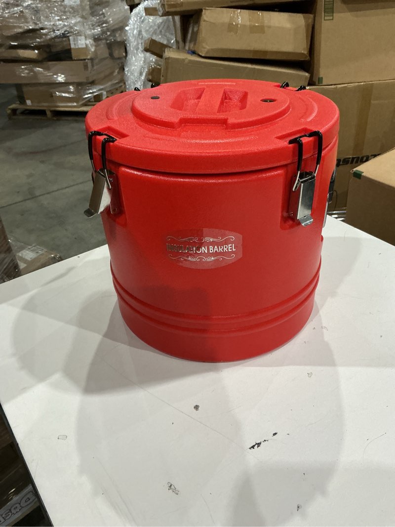 Condition photo showing Good Condition for 30l portable commercial food warmer, insulated bucket, insulated soup container, insulated soup carrier, commercial soup containers with lids for restaurants, parties (red) red 30l