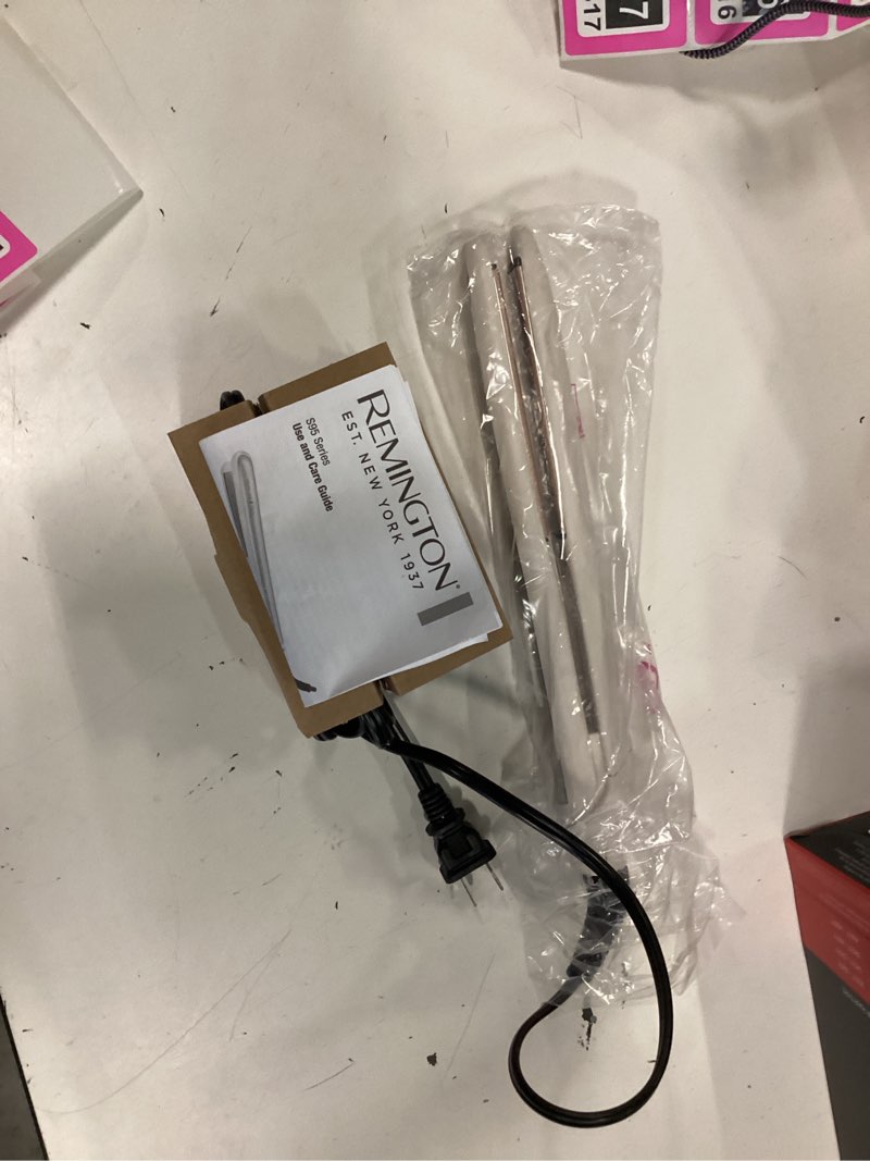 Condition photo showing New/Like New for remington shine therapy 1 inch hair straightener iron, flat iron infused with argan oil & keratin, professional ceramic flat iron for less frizz, shines and smooth, styling tools champagne 1”