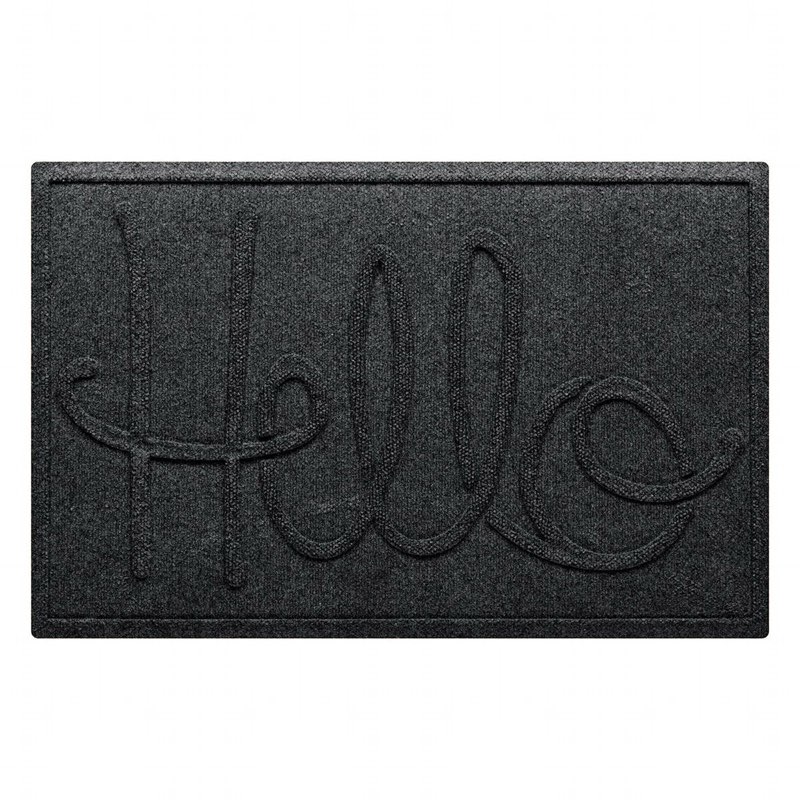 WaterHog® Hello 2'x3' Indoor/Outdoor Doormat Charcoal