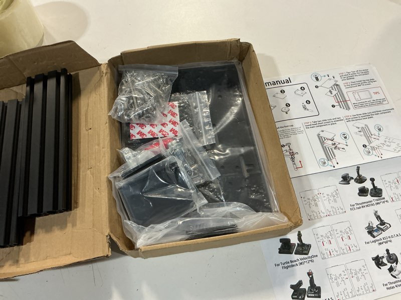 Condition photo showing As Is for desk mount compatible with thrustmaster t - flight hotas one, t - flight hotas 4, t - flight hotas x, t.flight stick x, sol-r2 hosas, farmstick, tca quadrant boeing edition and so on (2 pack)