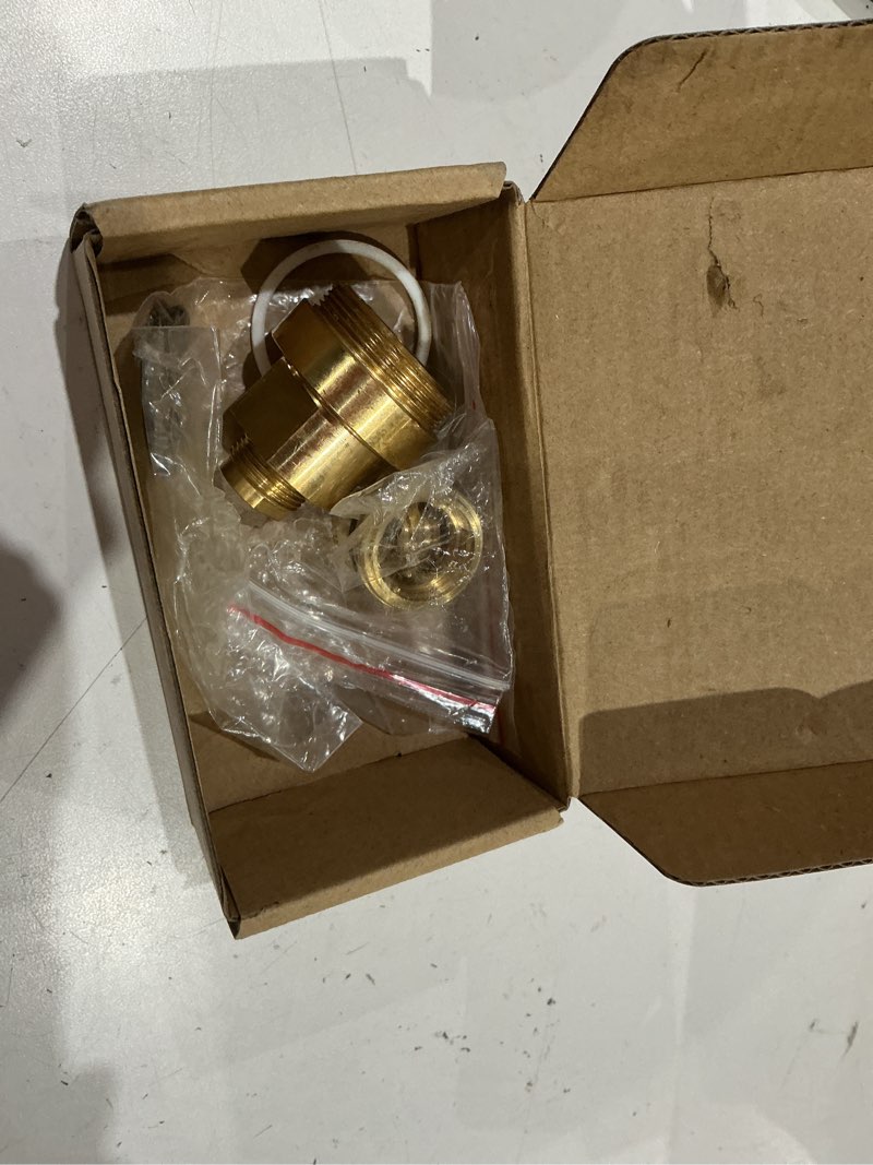 Condition photo showing As Is for 1 set brass shower valve rebuild kit replacement, compatible with symmons temptrol shower valves, with ta-10 flow control spindle assembly, t-12a cap part & ta-4 hot/cold seats