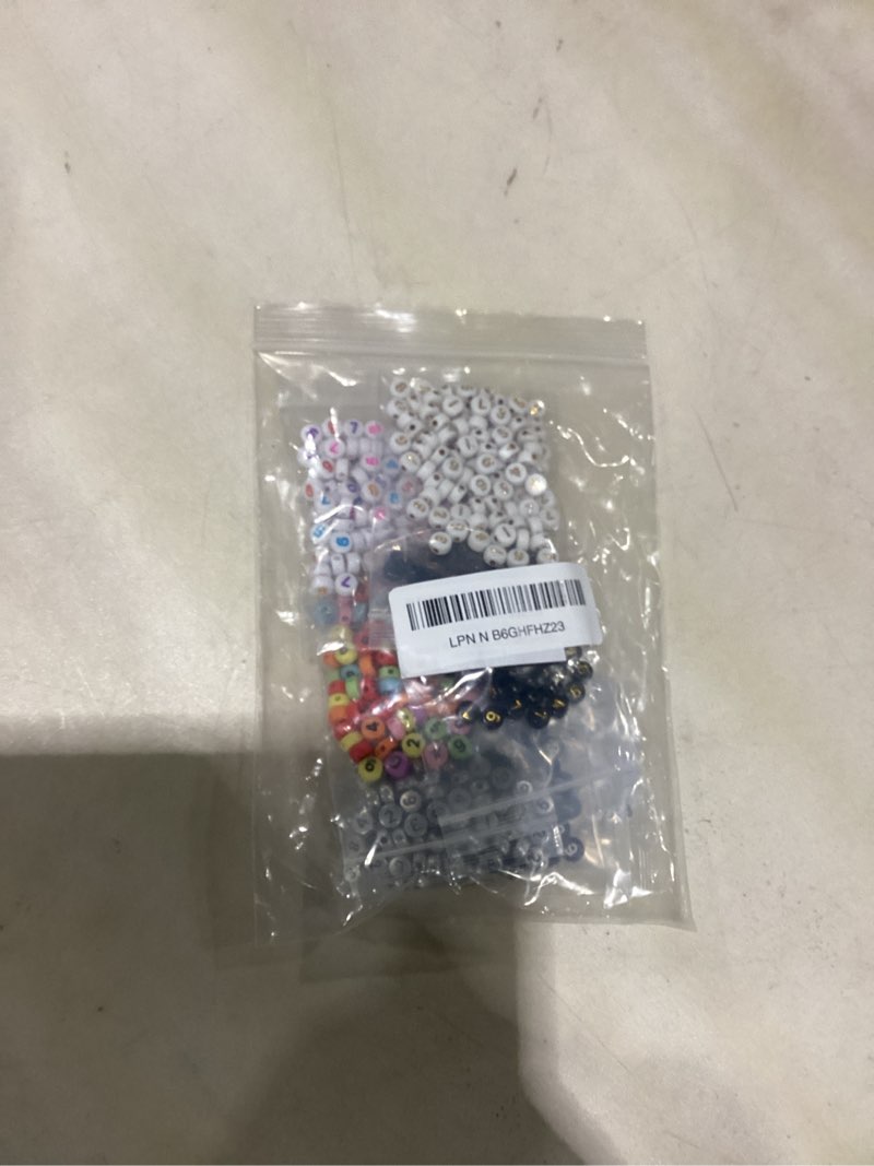 Condition photo showing As Is for amaney 700pcs 7x4mm 7 colors mixed number beads acrylic round shape each color 100pcs 7colors 7x4mm