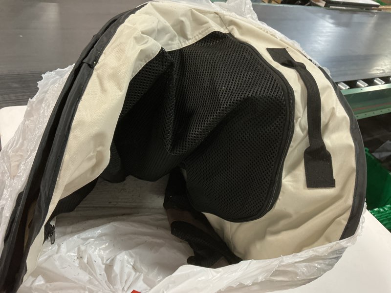 Condition photo showing As Is for Foldable Pet Kitten Playpen, Upgrade Waterproof Portable Cat Dog Playpen Kennel Tent for Small Dog Cat, Retractable Shade Cover, Indoor Outdoor Use for Small Pet, Brown Brown 03 Medium(32''×24''×21.5'')