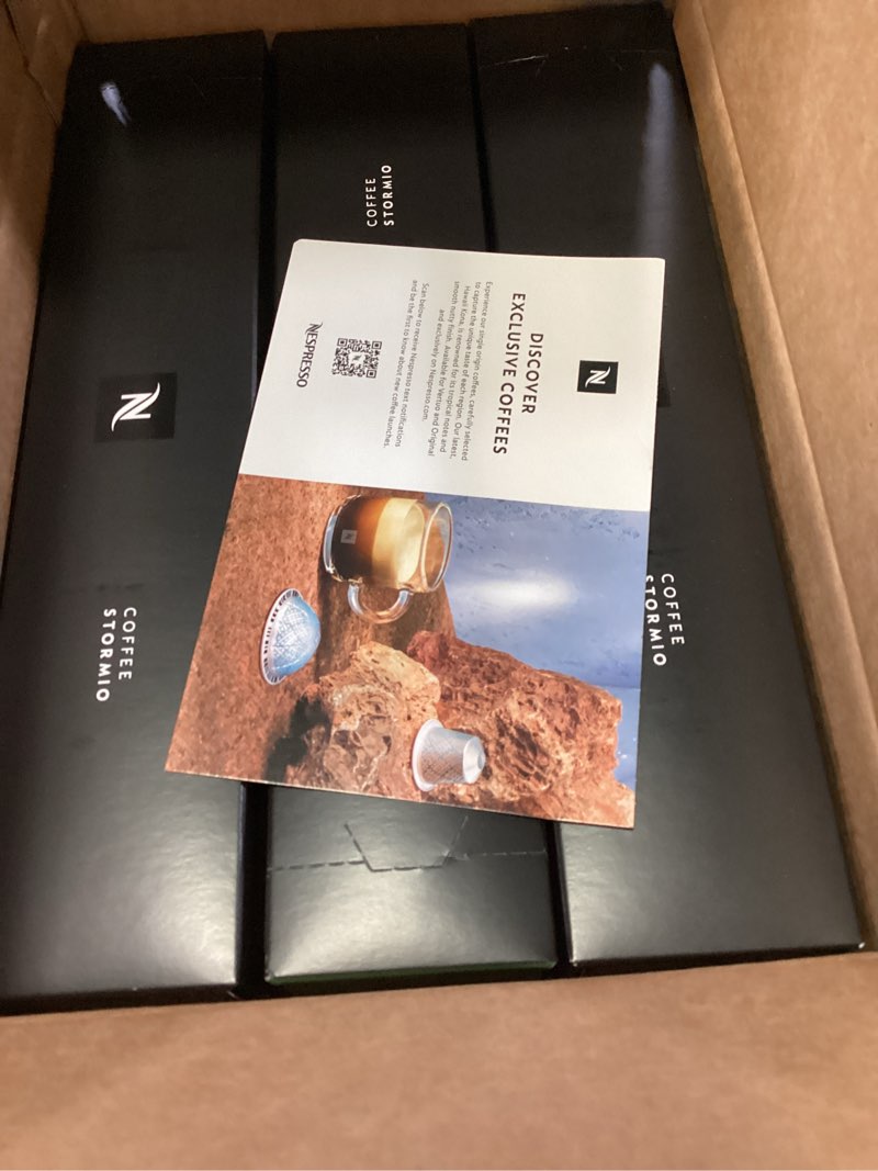 Condition photo showing New/Like New for nespresso capsules vertuo, stormio, dark roast coffee, 30-count coffee pods, brews 7.8oz. stormio 30 count (pack of 1)