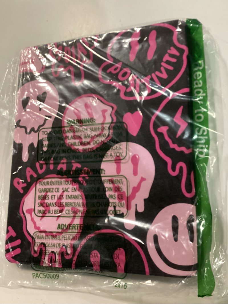 Condition photo showing New/Like New for Compatible with iPad 10.2 inch Case,9th /8th /7th Generation Case (2021/2020/2019) Hard Back Trifold,Auto Sleep/Wake Cover,for Women Cute Aesthetic Preppy Face-Black Pink PJ1-Black Pink