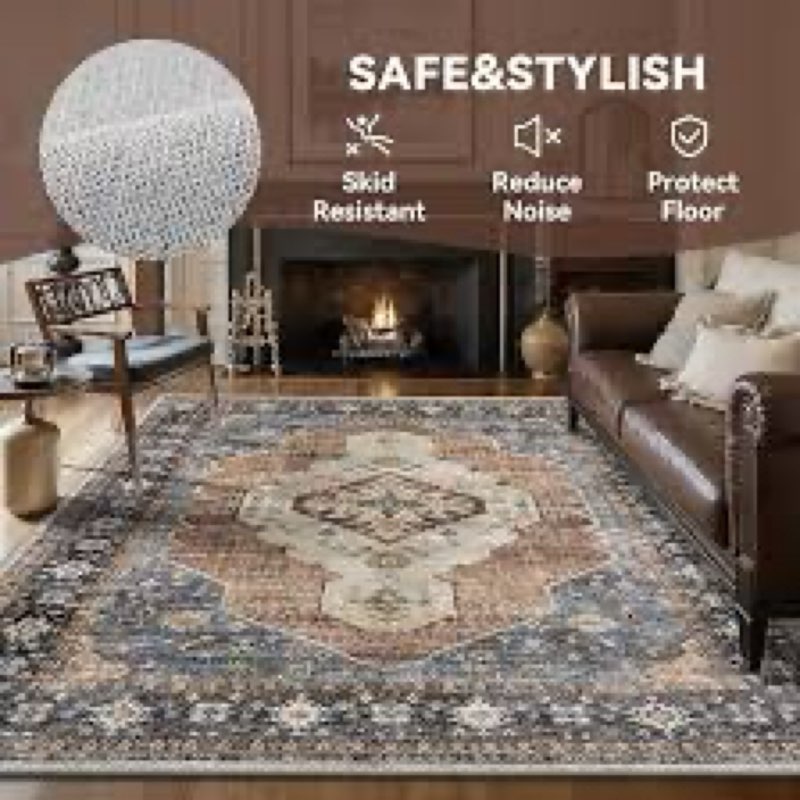 engiw-6x9 area rugs for bedroom rug living room rug carpet machine washable dining room rugs neutral