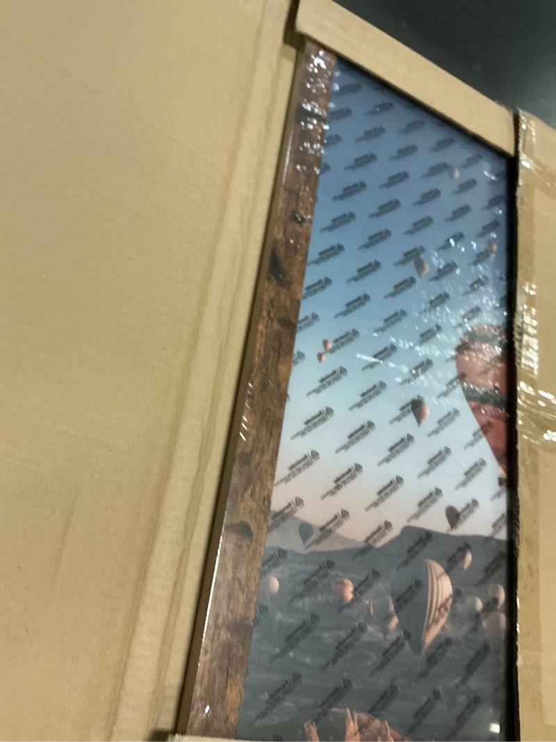 Condition photo showing New/Like New for 20x27 picture frame deep brown for wall hanging, wood 20 x 27 frame poster photo frame for wall horizontally or vertically, deep brown, 1 pack 1 20x27 inch