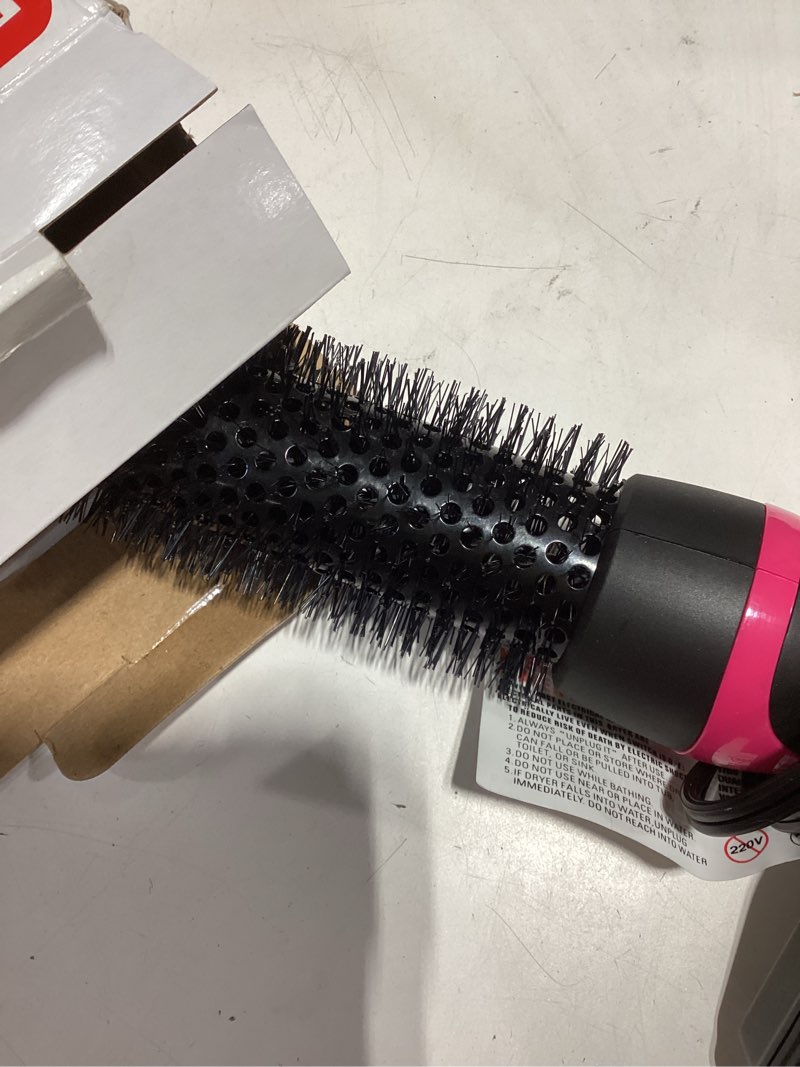 Condition photo showing As Is for revlon one step root booster round brush dryer and hair styler | fight frizz and add volume, appliance tool (1-1/2 in)