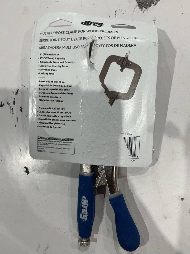 Condition photo showing Good Condition for kreg classic 3 inch face clamp 300-lb handscrew clamp 