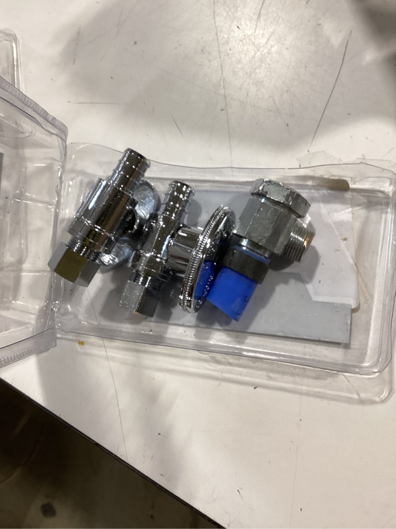 Condition photo showing As Is for sharkbite 4-pack brass 1/2-in pex barb x 3/8-in od compression quarter turn