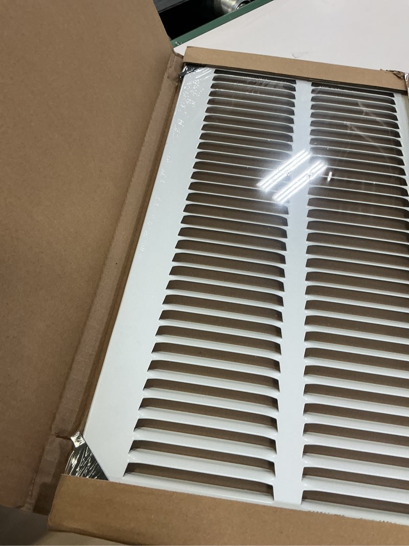 Condition photo showing New/Like New for Fits 16x16 Duct Opening | Steel Return Air Grille by Handua | Vent Cover Grill for Sidewall and Ceiling | White | HVAC Cold Air Intake Grille | Outer Dimensions: 17.75"W X 17.75" 1 16"W x 16"H [Duct Opening]