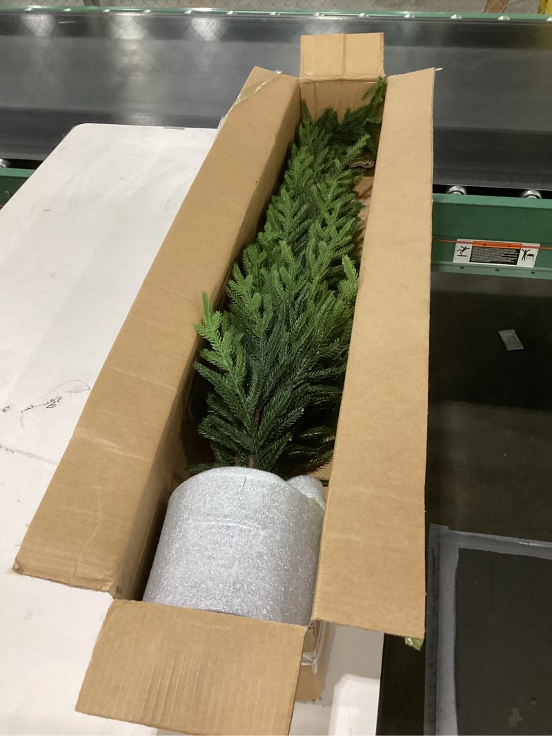 Condition photo showing New/Like New for 4ft Christmas Norfolk Pine Tree Artificial Christmas Tree Faux Potted Plants for Front Porch Christmas Indoor Outdoor Decor 1