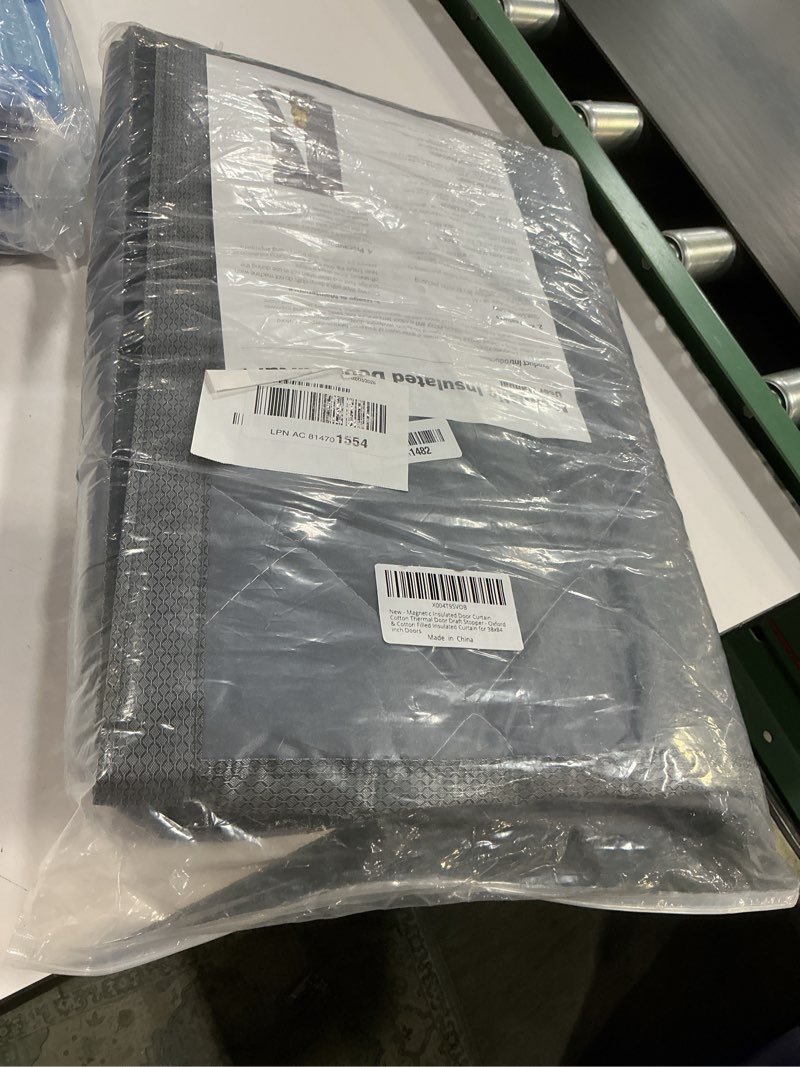 Condition photo showing New/Like New for winter magnetic thermal door cover for 36x84 inch door, heavy duty oxford cotton insulated door blanket, windproof thermal door curtain for home, patio, basement, kitchen entryways